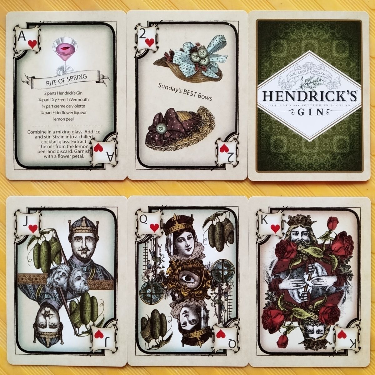 Cocktail Recipe Book - Колода игральных карт Hendrick's Gin, 9*6