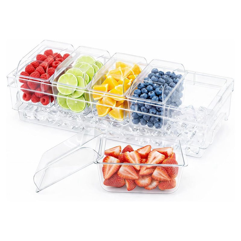 Garnish Tray Set - DTA4-Набор для бара: прозрачное сервировочное блюдо,