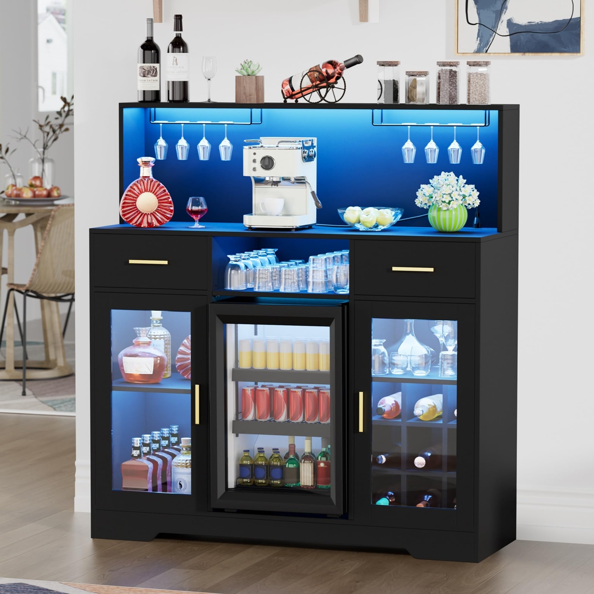 Home Bar And Fridge - Мини-холодильник с местом для хранения, винный